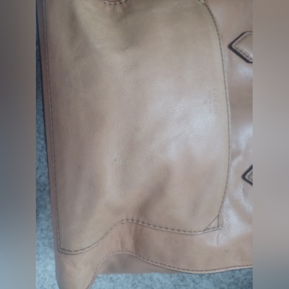 Fossil Knox Tan Leather Tote xl - Picture 3 of 8